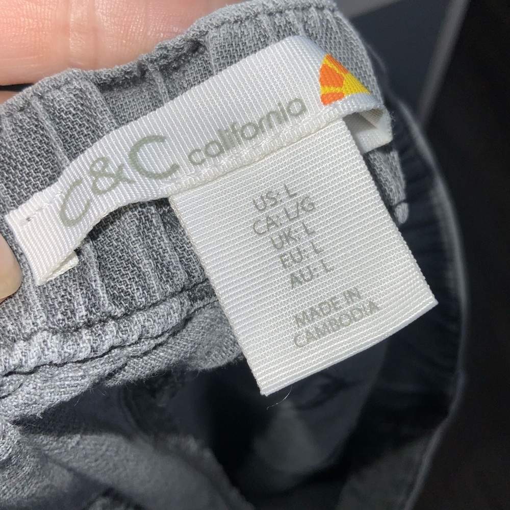 C&C California Gray Women’s Linen Blend Joggers Casual Pants Large - Picture 10 of 10